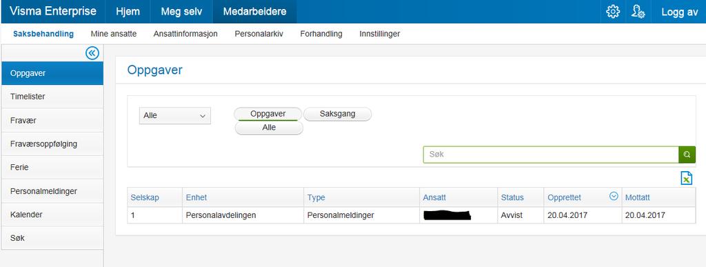 mnd), redigere ansatte- og stillingsinfo, avslutte- og opprette stilling, opphør ansettelses forhold.