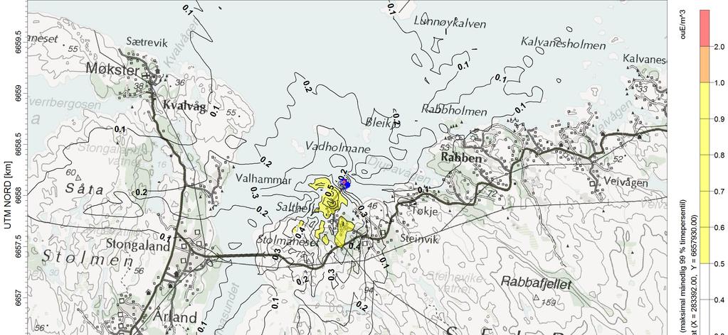 (Figur 4), forutsatt konstant utslipp på størrelse med