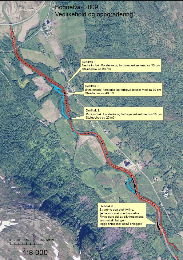 2.2. Etterarbeid tidligere utførte tiltak Det er behov for ytterligere etterarbeid på deltiltak 6. Det er også behov for å få økt vannføring i alle gjenåpnede sideløp.