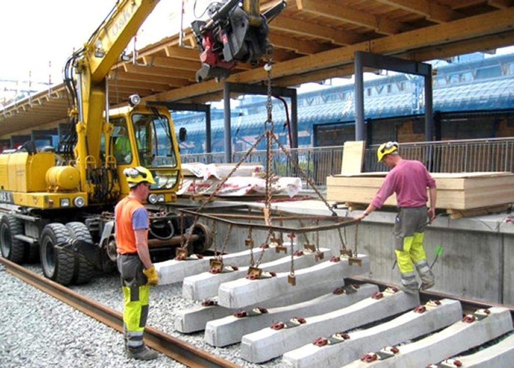 Legging av sviller på Asker stasjon