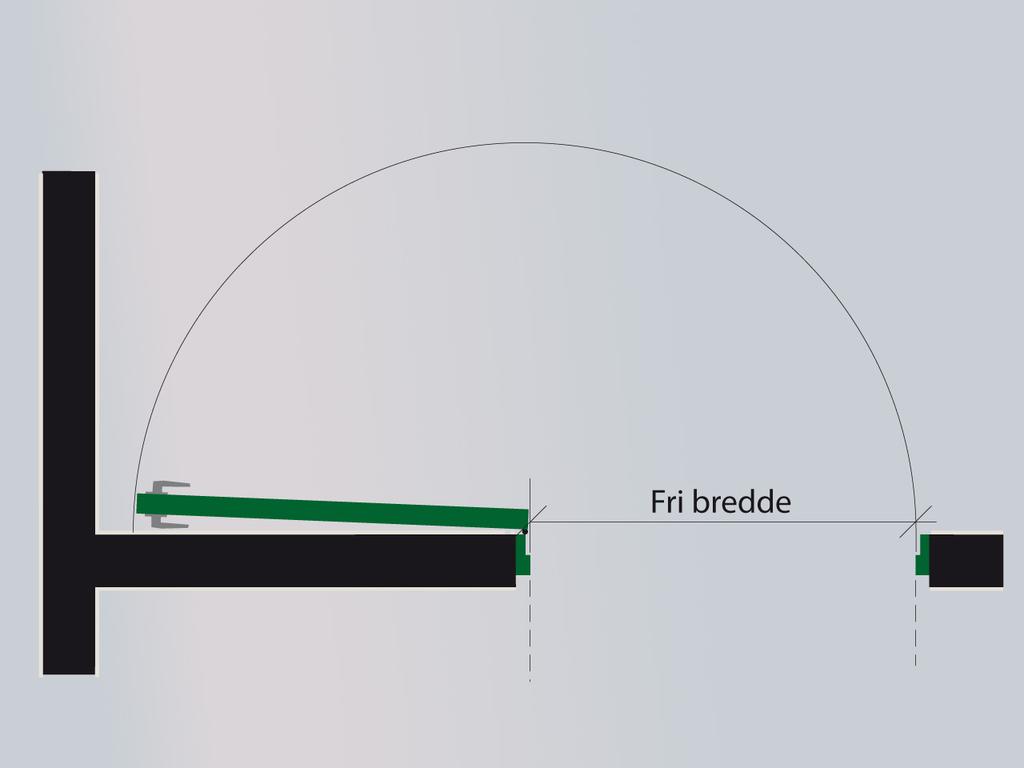 12-15 Figur 1b: Måling av fri bredde i dør
