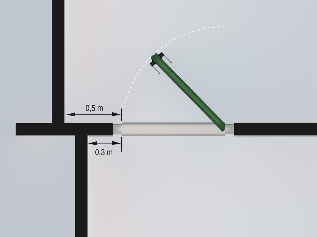 12-15 Figur 3: Nødvendig fri sideplass ved dør. 12-15 Figur 4: Nødvendig fri sideplass ved skyvedør.