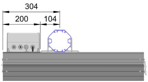 Ved montering på Ø60mm rør eller på Norsafe Mast så finnes minimum avstand fra skiltkant til senter av røret eller masten