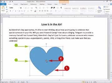 جابهجا کردن یا تغییر اندازه یک گرافیک )تصویر( اگ ر دیدید ک ه یک گرافی ک تصوی ر Shape ClipArt کادر متن ی ی ا WordArt در محل ی ک ه م ی خواهیدقرار نگرفته اس ت یا خیلی بزرگ یا