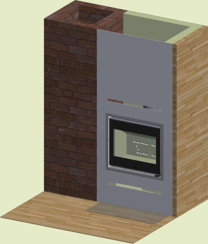 Brændbart materiale MONTERING 9 Brændbart materiale Skjema til bruk ved innbygning av ovn, se figur 1.