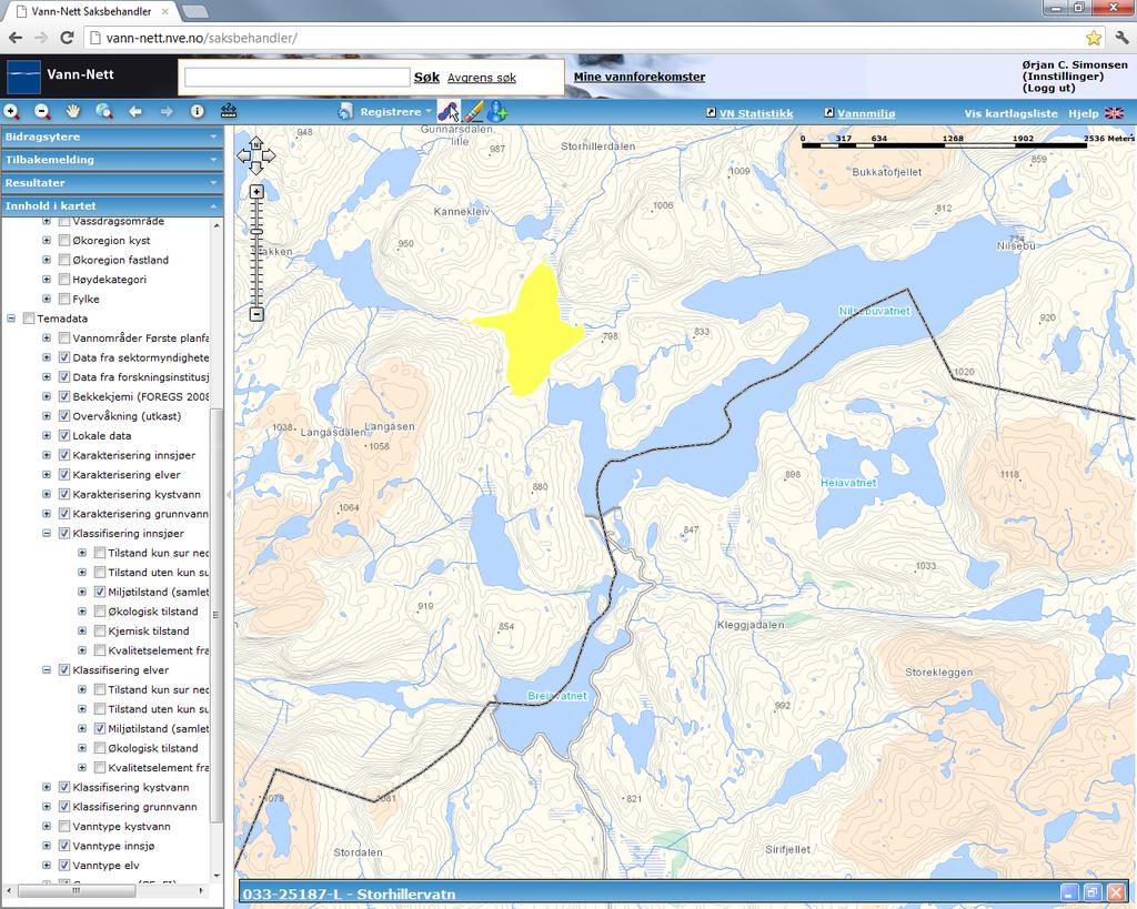 Storhillervatn (033-25187-L) Moderat (påvirkningsanalyse) Risiko Middels grad