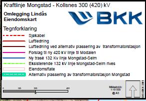 Traséalternativet er i hovudsak likt den traseen som det vart søkt på i 2007, med unnatak av sjøkabeltraseen heilt yst i vågen.