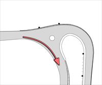 5.11 Case 11 Rundkjøring 3: Gjøvik - Kv. 4580 Storgata møter Kv. 5674 Niels Ødegaards gate Diameter sentraløy: 5,5 meter Ytre diameter: 24 meter Tilfart: Fra vest (KV.