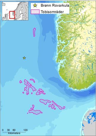 Figur D - 22 Tobisområder, vist i forhold til lokasjonen til