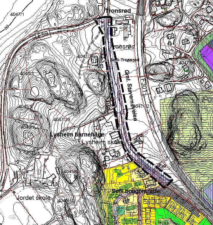 10.5.2000 PlanID 2000.02.01 og Solli gård vedtatt 19.10.2011 Plan ID 201101 er hovedsakelig trafikkområde. Deler av området er i dag uregulert.