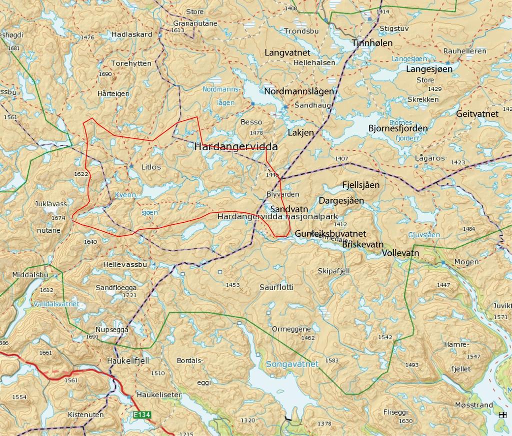 (Fig.1). Vi skal diskutere hvordan denne smelteeffekten får spesiell betydning for Kvennavassdraget i forhold til innsjøer som ikke er like sterkt påvirket av økte snømengder vest på Hardangervidda.