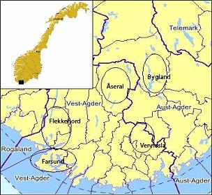 Studieområde 2 Studieområde 2.1 Valg av studieområde I perioden 2003-2005 ble Elgbeiteprosjektet i Agder og Telemark gjennomført i regi av Agder-Telemark Skogeierforening (AT-Skog).