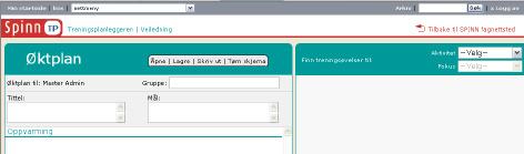 . Ko m m e i g a n g. På startsiden til Spinn nettsted finner du Treningsplanleggeren ved å klikke på lenken med samme navn. Den ligger oppe i høyre hjørne, over videofeltet.