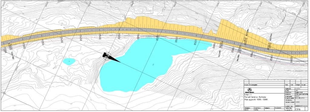 Tegning 4: Profil 10500-11250 Eksisterende stikkrenne Profil