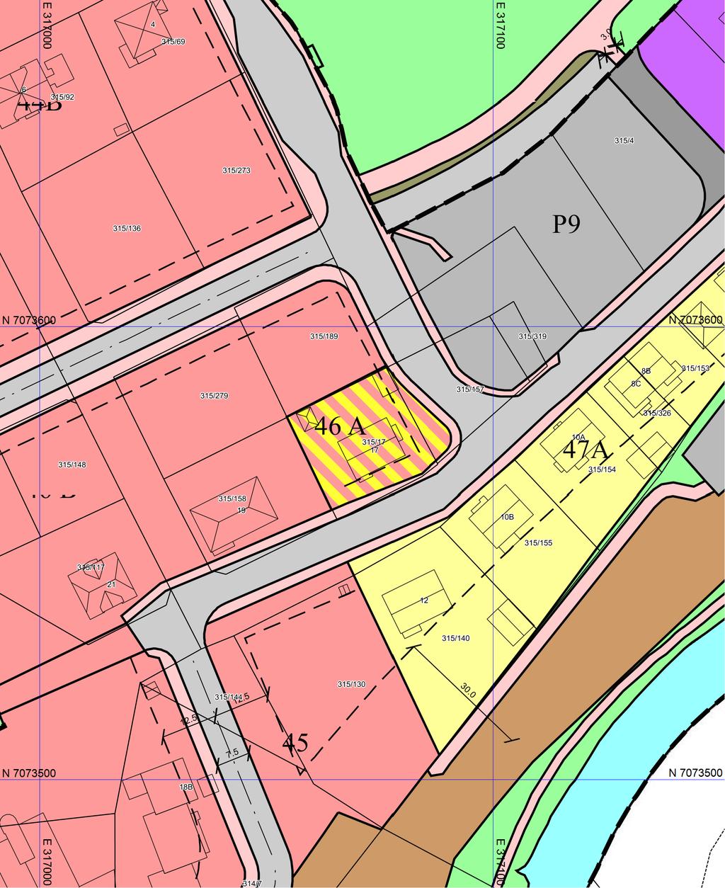 Reguleringsplankart Levanger kommune Eiendom: 315/17 Adresse: Halsanvegen 17 Dato: 21.03.