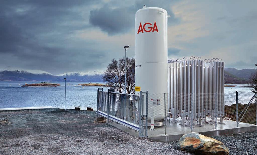 4 AGA garanterer høy leveringssikkerhet AGA garanterer høy leveringssikkerhet. Høy leveringssikkerhet er det viktigste for en fiskeoppdretter. Å gå tom for oksygen kan få katastrofale konsekvenser.