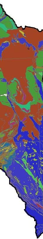 modeller. Til høyre er et berggrunnskart (N25, Norges geologiske undersøkelse) ).