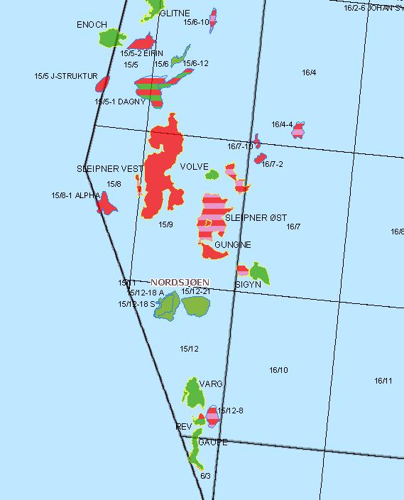 Side 6 1 Feltets status 1.1 Generelt Gaupe ligger i Blokk 6/3 og 15/12 nær grenselinjen mellom norsk og britisk sektor, omtrent 12 kilometer sør for Varg feltet. Havdypet i området er rundt 90 meter.