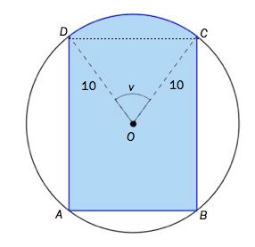 Oppgave 5 (5 poeng) Nettkode: E 4DHJ Et rektangel er innskrevet i en sirkel. Sirkelen har sentrum i og radius. Vi setter, der. Se figuren nedenfor.