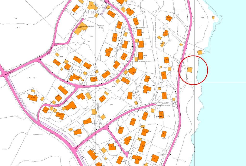 Rød prikk/ring markerer beliggenhet Planprosess: Medvirkning. Planarbeidet er kunngjort oppstartet den 17.09.2008, og samtidig er berørte naboer tilskrevet.