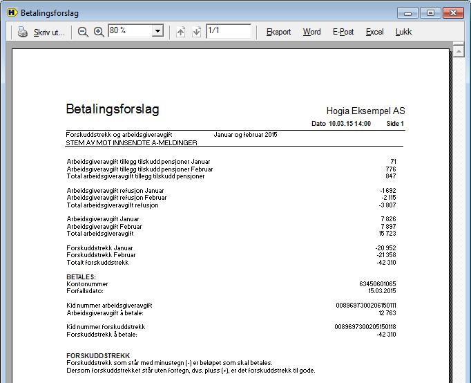 Rapporten bruke tilbakemeldingen fra Altinn for innsendt A-melding som grunnlag for henting av kontonummer og KID.