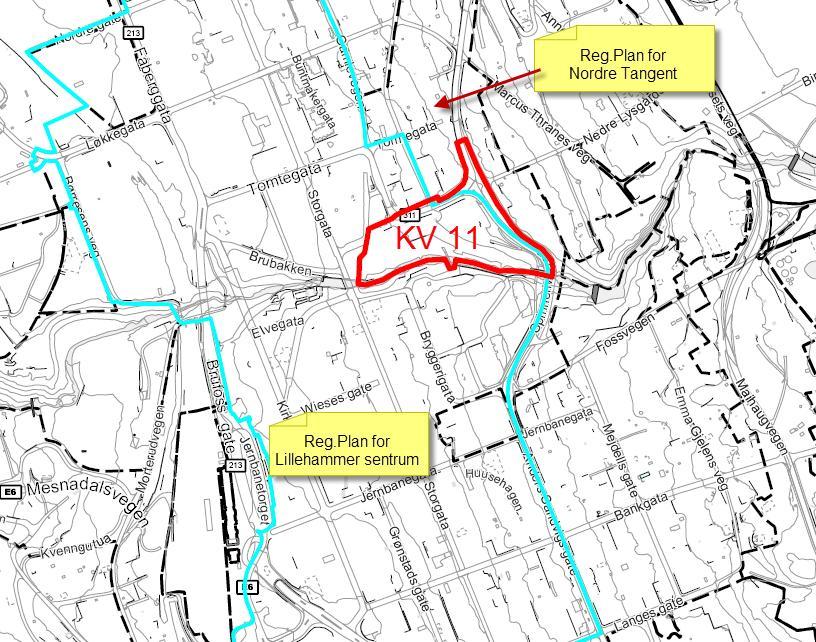 GJELDENDE PLANER Kvartal 11 er tidligere regulert gjennom reguleringsplan for Lillehammer Sentrum godkjent av Miljøverndepartementet 20.12.2010.