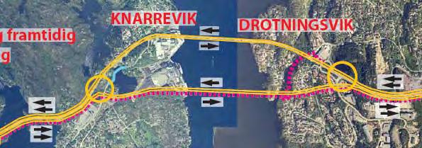 Utviding av dagens veg til 4 felt vidare til Storavatnet Ny 2 felts tunnel gjennom Kiplehaugen og Harafjellet (tilsvarande løysing som alt C9 i konsept F).