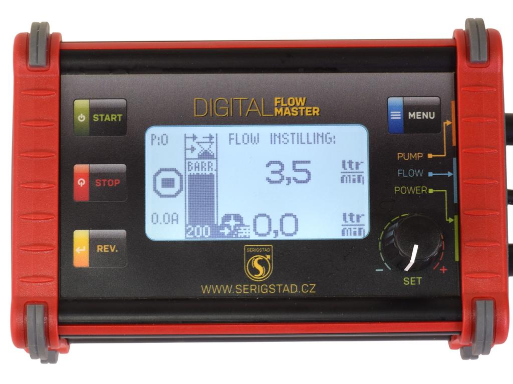 BETJENING Serigstad Digital Flowmaster er laget for enkel betjening.