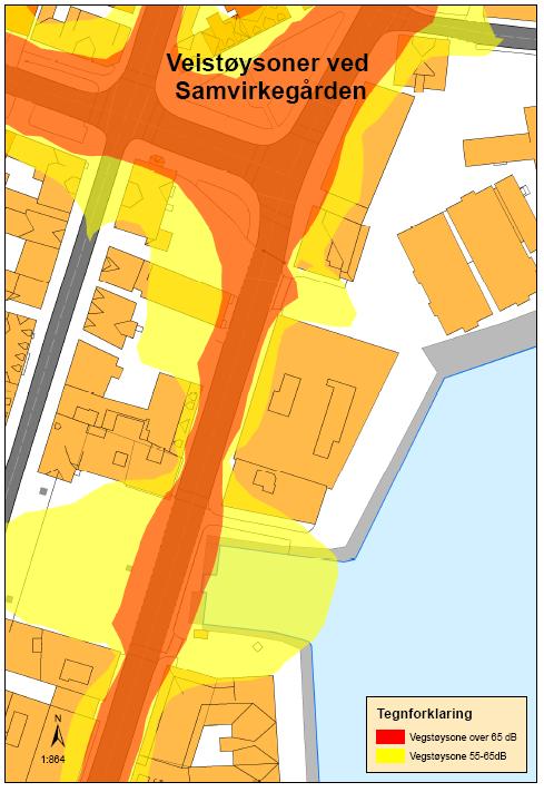 SAMVIRKEGÅRDEN 19 5.8 Støy Domuskvartalet ligger på sjøsiden av Havnegata ved liggekai for oljevernfartøy, fiskefartøy, marinens fartøy m.fl. Stortorget er nærmeste nabo i sørvest.