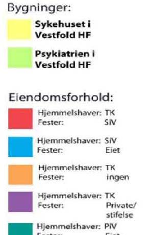 12. EIENDOMSFORHOLD OG REGULERING 11.1 Eiendomsforhold Eiendomsforholdene på sykehusområdet er kompliserte og fragmenterte.