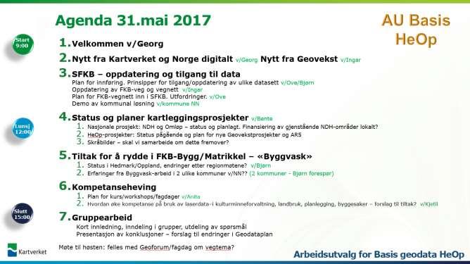 REFERAT Møte i Arbeidsutvalg Basis geodata Hedmark og Oppland Dato: 31.05.