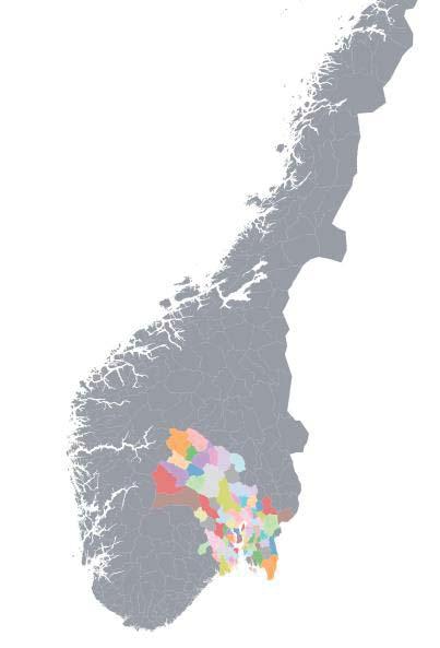 2. Material og metode 2. Material og metode 2.1 Studieområde Viken Skog SA har 10 000 andelseiere og er Norges største skogeiersamvirkeforetak.