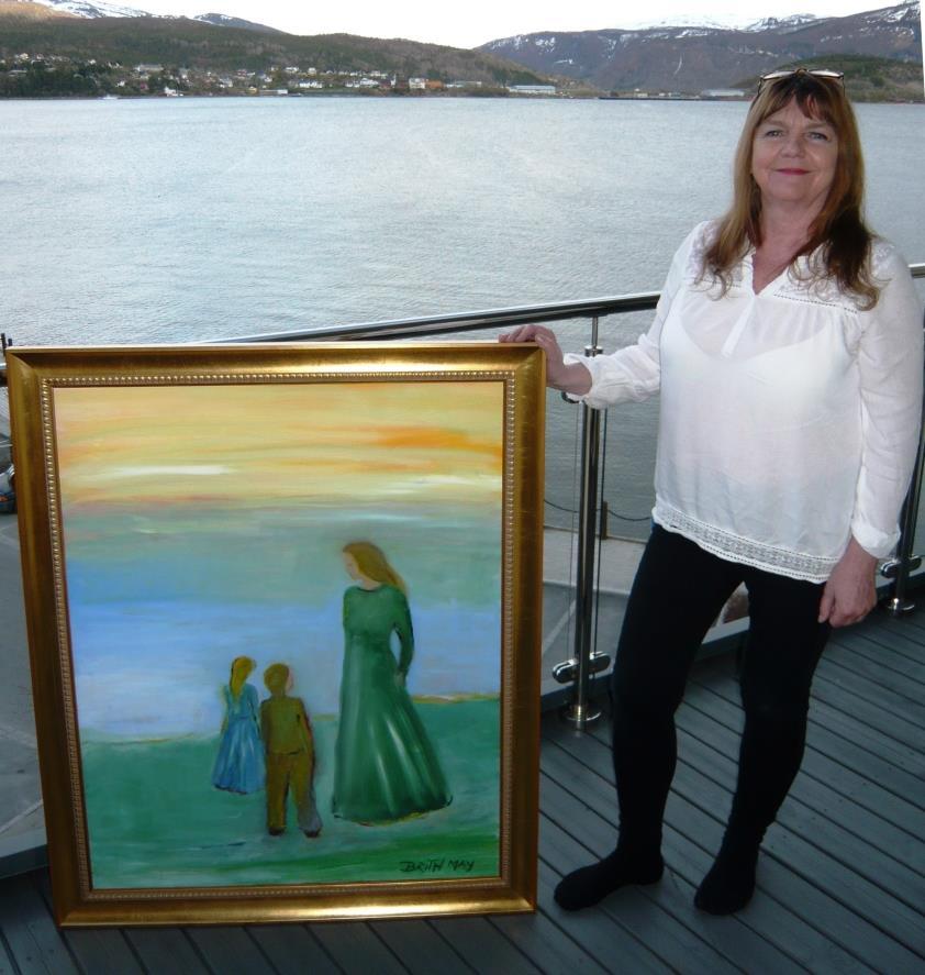 Artikkel i Saltenposten 1. juni 2017 Verdifullt bilde til «ny båt» Kunstner Brith May Kvitblik gir et av sine mest verdifulle malerier til innkjøp av en ny redningsskøyte.