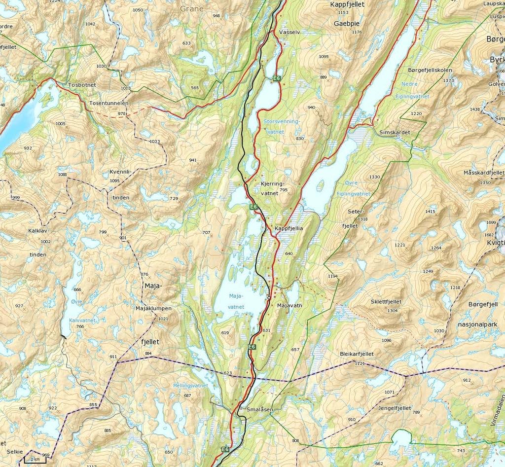 1 Innledning Statens vegvesen planlegger å bygge ny E6 fra grensen mellom Nord-Trøndelag og Nordland og nordover til Brenna.