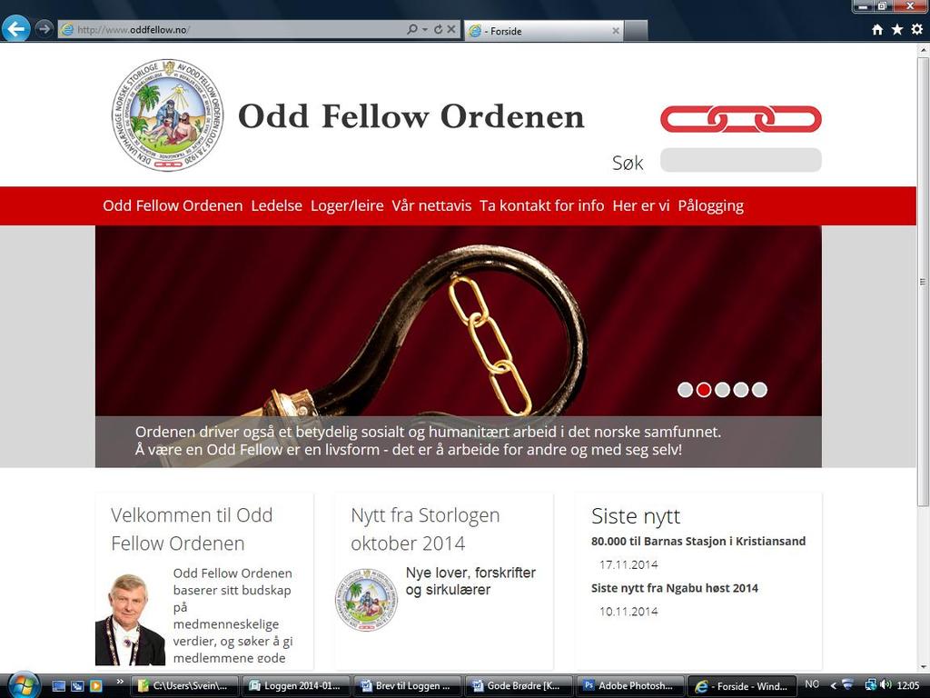 Hvordan benytte Odd Fellows hjemmeside. Mye informasjon kommer på OFs hjemmeside, og det ville være en fordel for alle om ordensmedlemmene bruker hjemmesiden og holder seg informert om det som skjer.