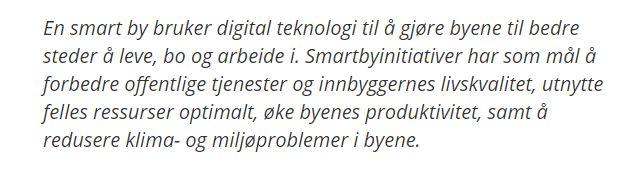 Hva er egentlig en smart by? Fra St.mld.