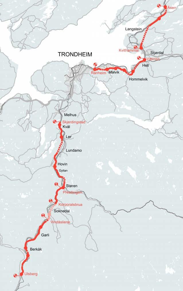 Portefølje i Trøndelag 108 km med ny E6 skal bygges: E6 Ulsberg Melhus