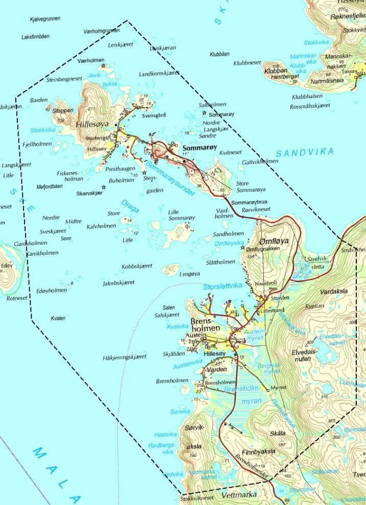 Planavgrensning for kommunedelplan for Sommarøy, Hillesøy og Brensholmen Hovedinnhold Hillesøy, Sommarøy og Brensholmen-området er levende, livskraftige bygder med et stabilt folketall og er et av de