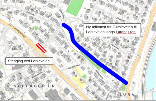 Side 2 av 21 1 SAKEN GJELDER For å oppnå best mulig løsning for bussveien mellom Kvadrat og Ruten og tilfredsstillende utforming av undergangen i Stavangerveien, skal det vurderes om Lerkeveien kan
