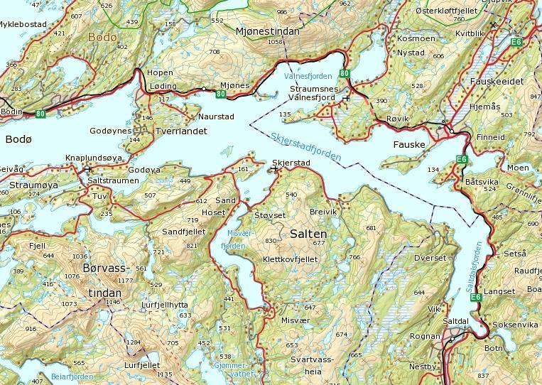 Rik fiskefauna (40 arter) Korallrev Ålegrasenger Store sjøtrær Samlet areal: 260 km 2 Terskel 26 meter Største dyp >500 meter