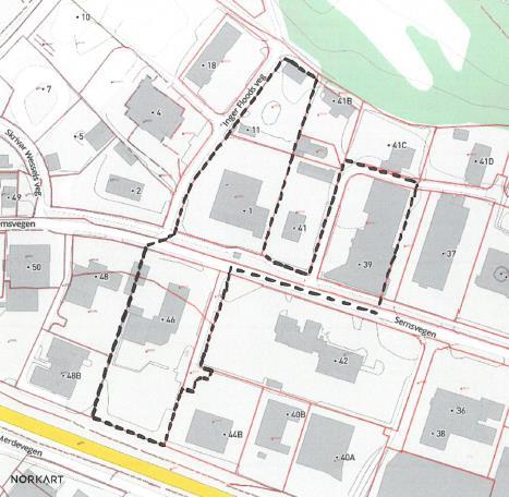 5.0 Lokalisering og planavgrensning Området er begrenset som vist i kartutsnittet, og