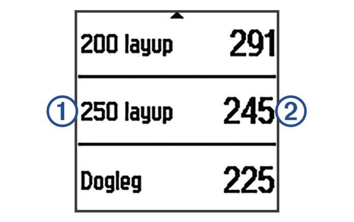 Vise avstander for layup og dogleg Du kan vise en liste over avstander for layup og dogleg for hull med par på 4 og 5. 1 Velg OK mens du spiller golf. 2 Velg Layups.