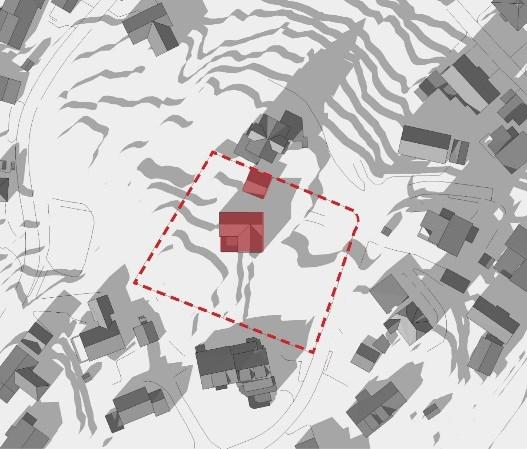 Side 10 Vedlagte 3D-illustrasjoner viser hvordan bebyggelsen vil fremstå fra utvalgte punkter i nærområdet. Sol- og skygge på naboeiendommer Sol-/skygge 21.