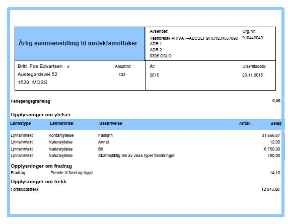 Det blir i desember sendt ut en programpakke for den nye rapporten «A362L Årlig Sammenstilling til inntekstmottaker».