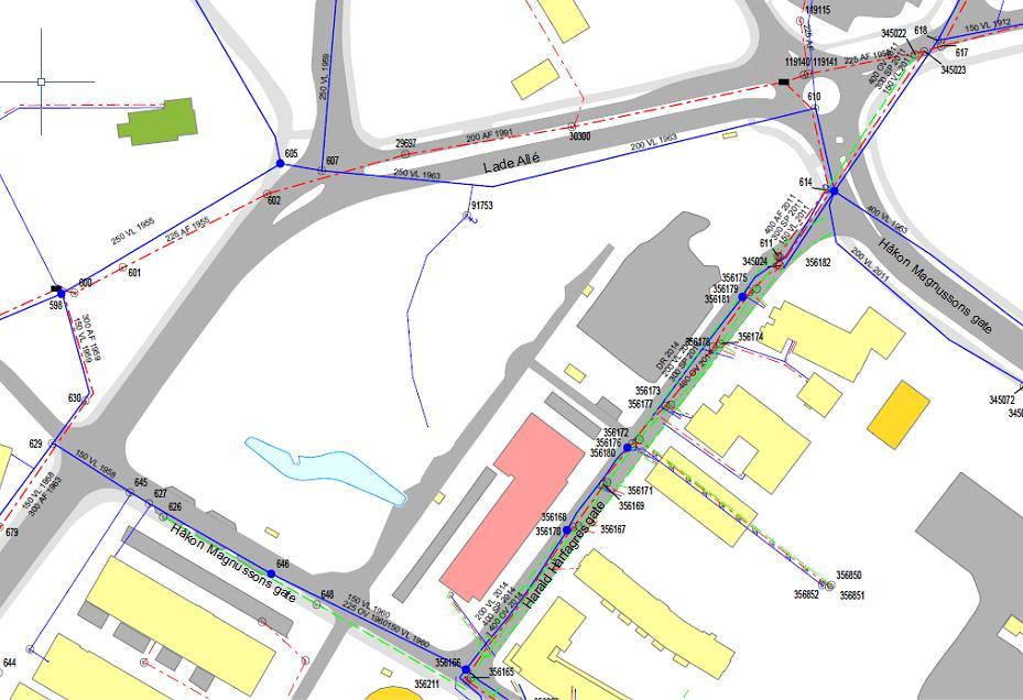 3 1.2 Eksisterende ledninger Det er separert VA-anlegg i Harald Hårfagres gate hvor eksisterende VA ledninger ble lagt i 2014.
