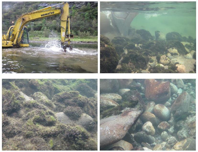 Tiltak for fisk Utlegging av stein Harving i bunn Harving i bunn for å frigjøre sediment Etablere kantvegetasjon Erosjonssikring av