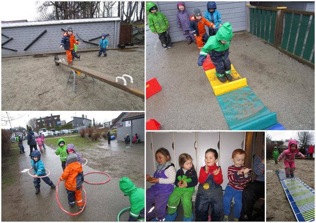 aktiviteter på poster rundt i barnehagen.