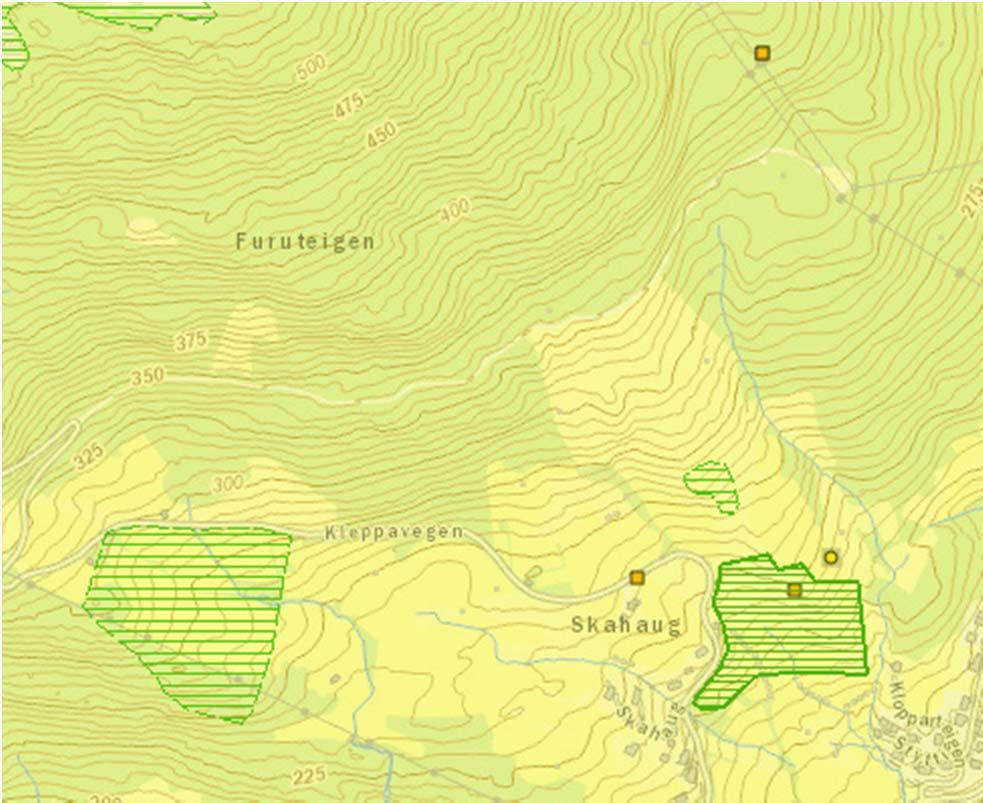 2 VURDERING AV TILTAKSOMRÅDETS POTENSIELLE NATURVERDIER Tiltaksområdet omfatter et mindre areal på Kleppa i Leikanger kommune som ønskes tatt i bruk som steinbrudd.