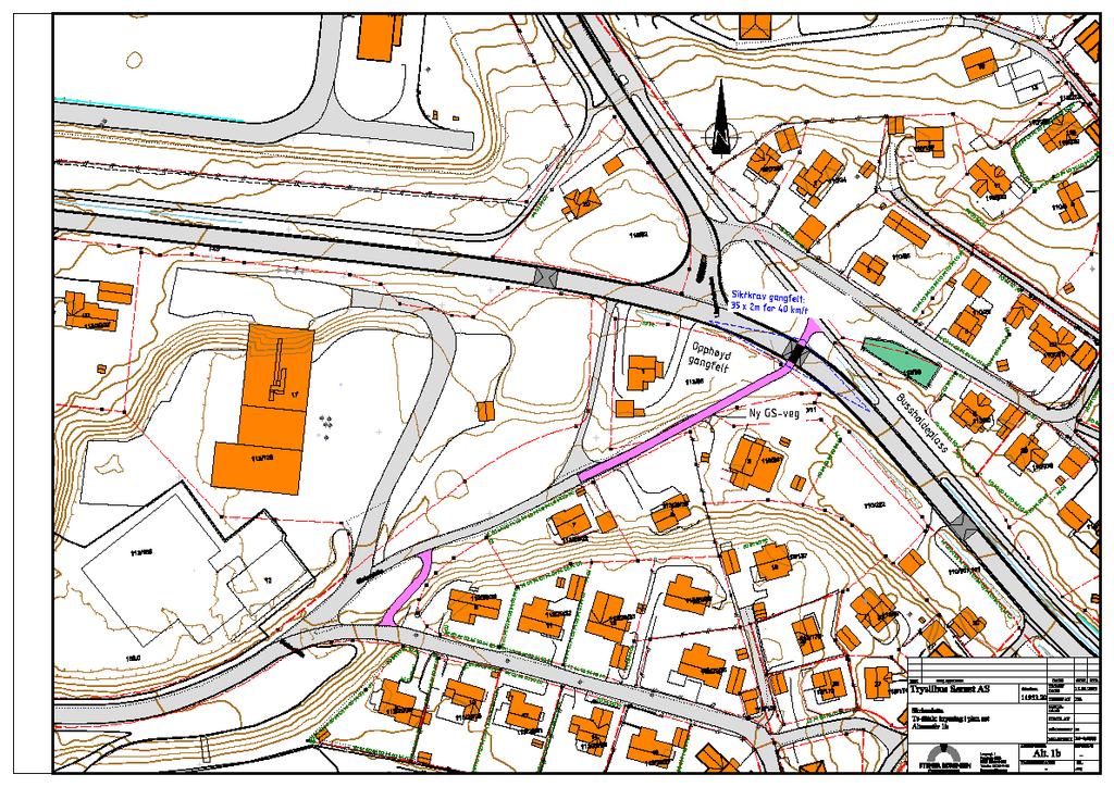 Ulemper Gir ikke kontinuitet for passerende gående/syklende langs Fv. 40. Omvei til bussholdeplass. Fare for snarveier med uønskede kryssinger.