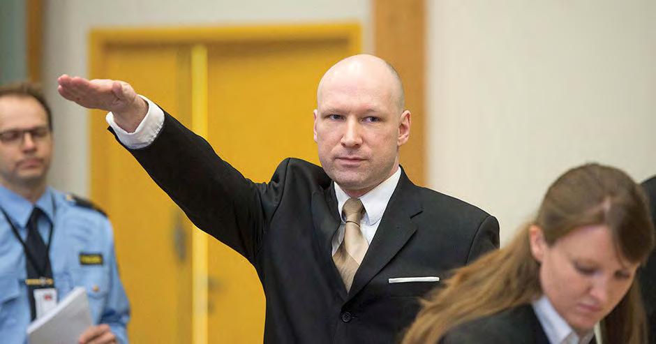 BHG br 1 mart 2016 final za web 1:Layout 1 4/7/2016 2:56 PM Page 35 NOrvEšKA Proces «Breivik protiv Norveške» - Breivik otpočeo proces nacističkim pozdravom- On smatra da «uvjeti u zatvoru»